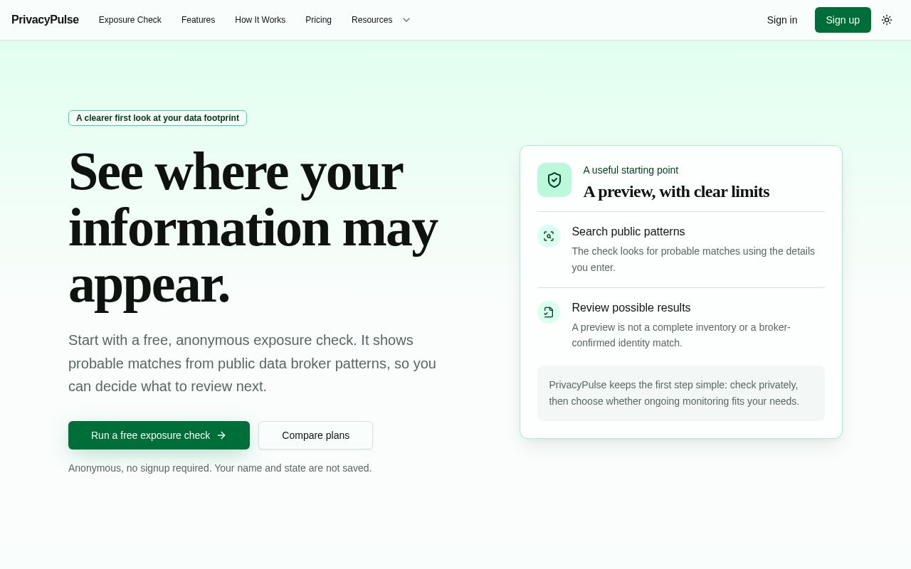 Preview of PrivacyPulse