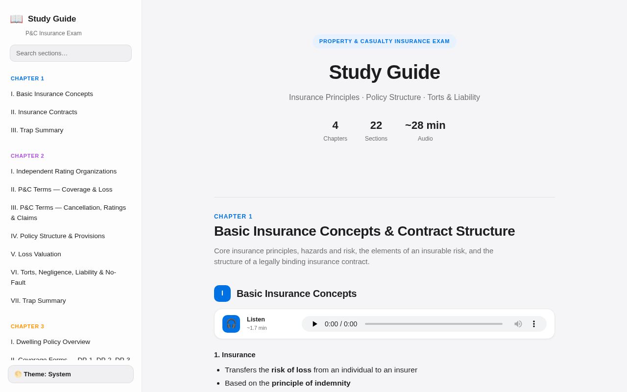 Preview of Property Casualty Insurance Study Guide