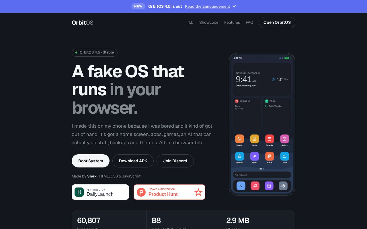 Preview of Orbit OS