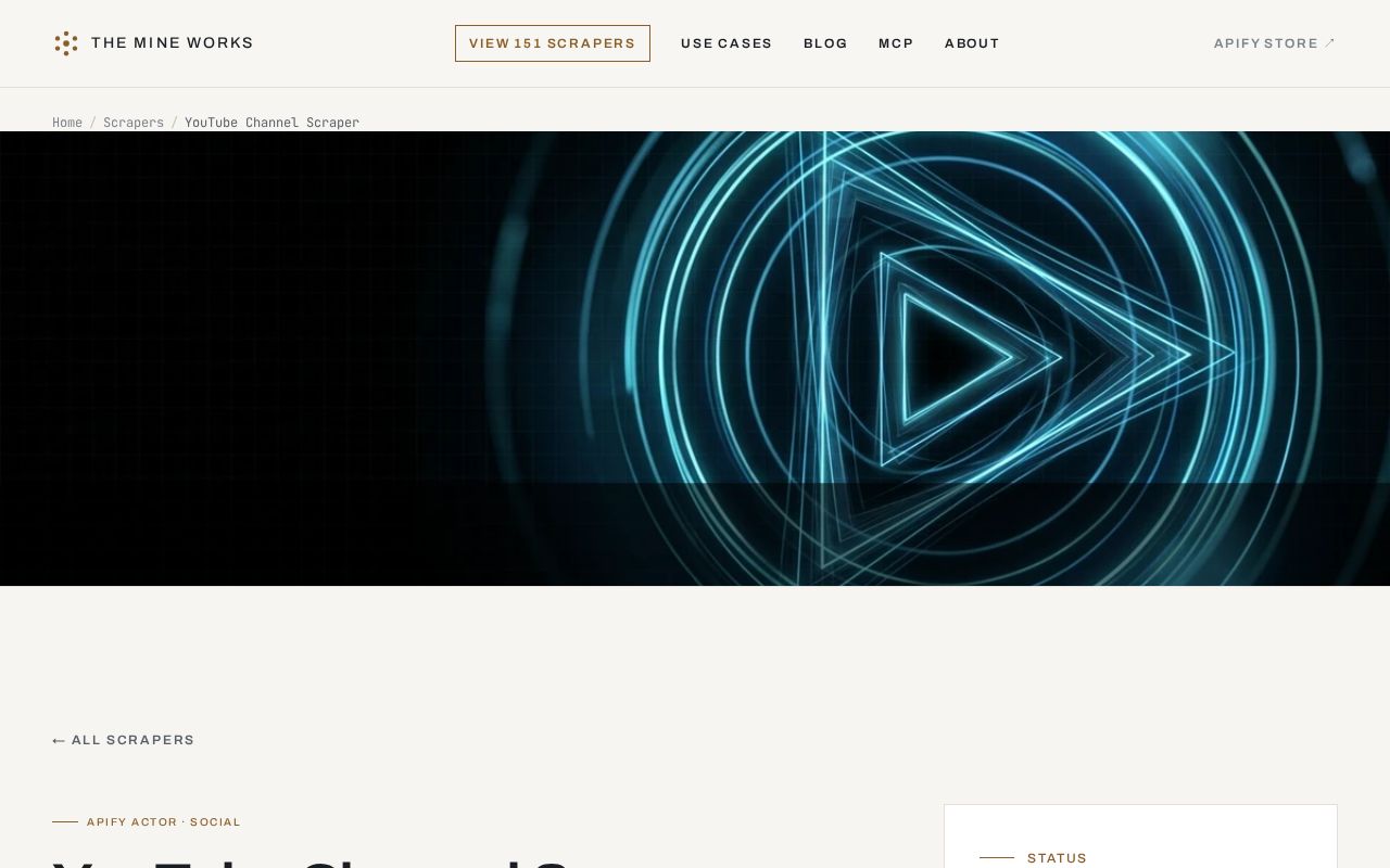 Preview of Youtube Channel Scraper
