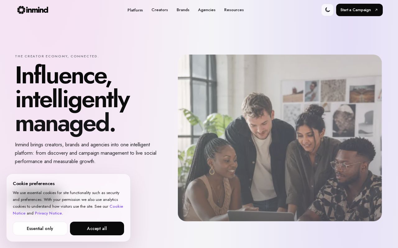 Preview of Inmind public marketing / landing site