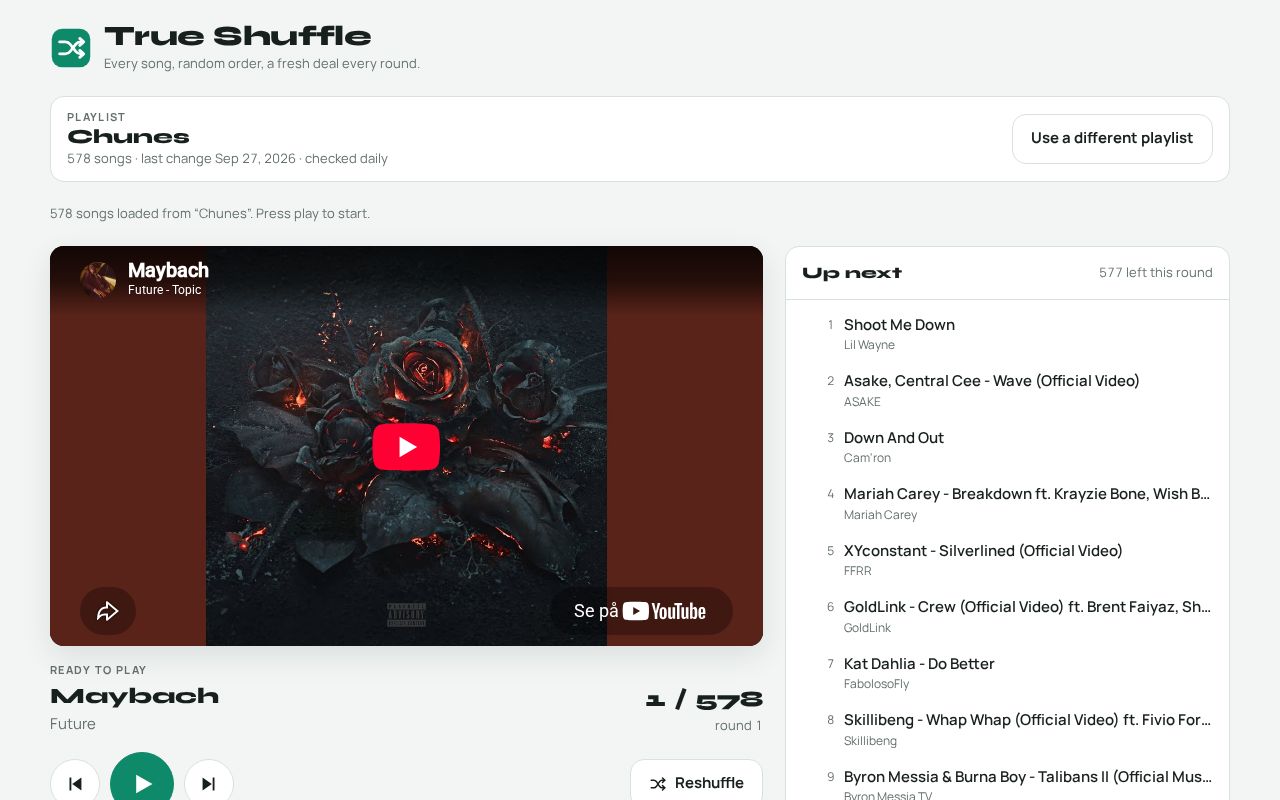 Preview of True Shuffle