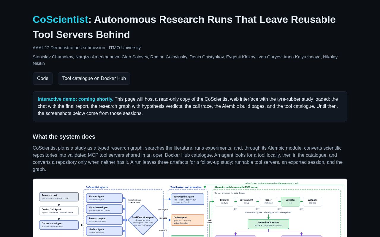 Preview of CoScientist demo