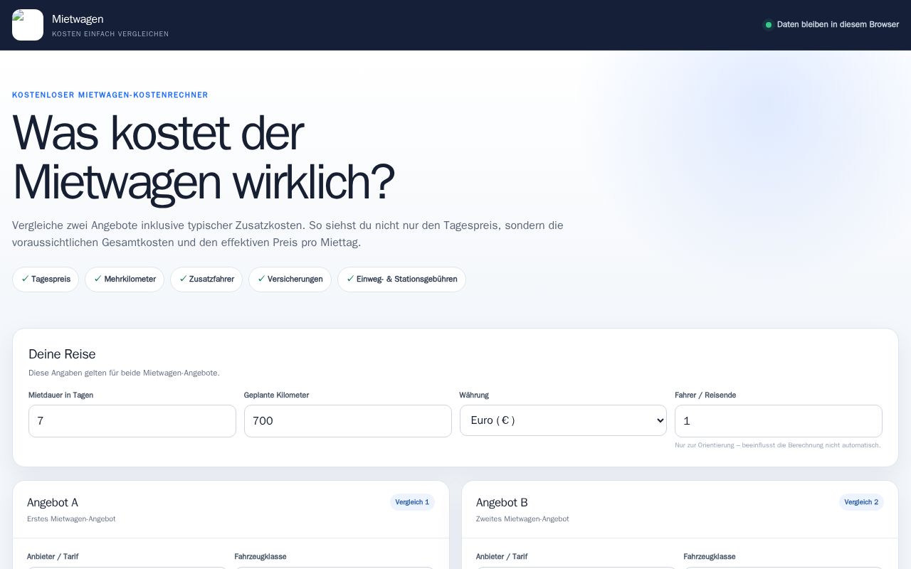 Preview of Mietwagen-Kostenrechner