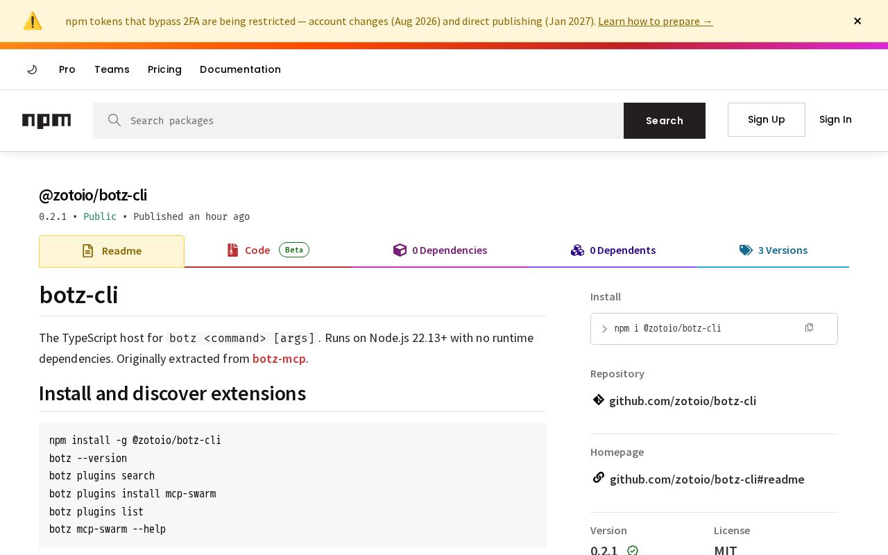 Preview of @zotoio/botz-cli