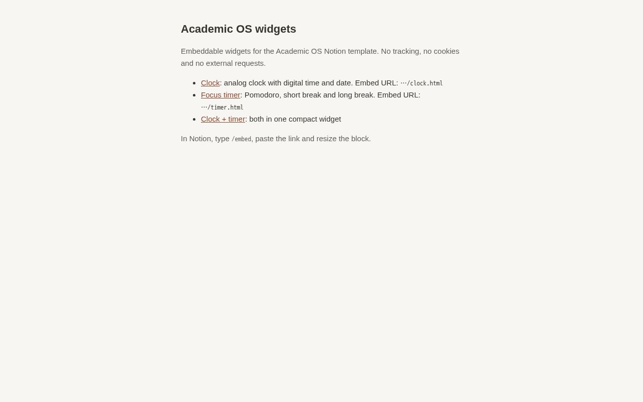 Preview of Framewise widgets