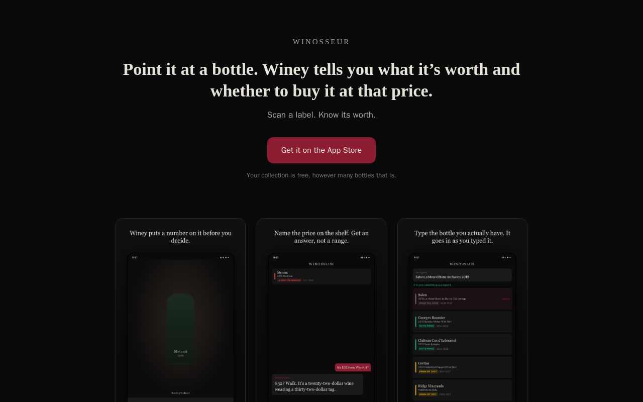 Preview of Winosseur - the one-page site. Generated from the app repo; do not hand-edit.