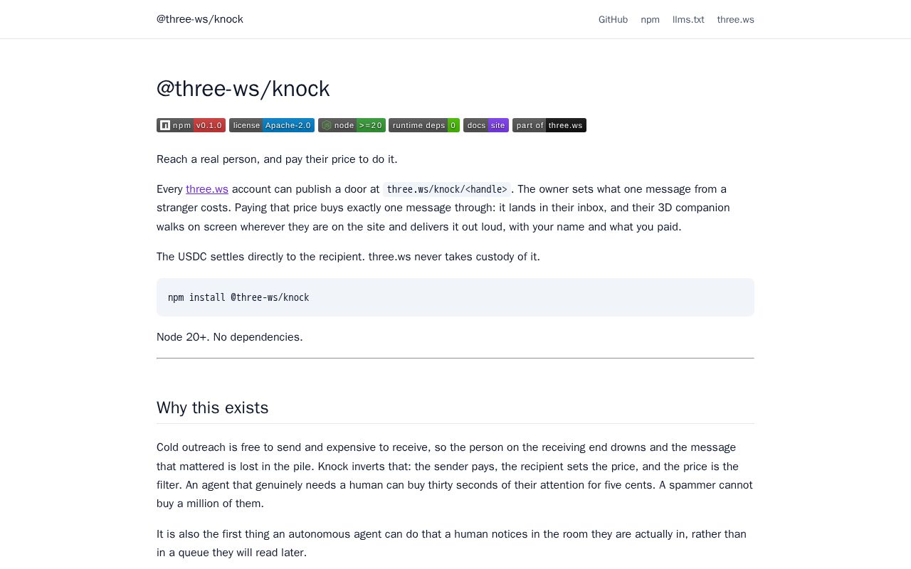 Preview of Three Ws Knock Sdk