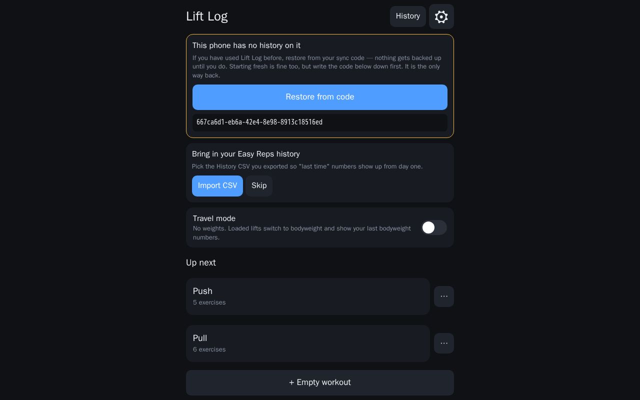Preview of Lift Log