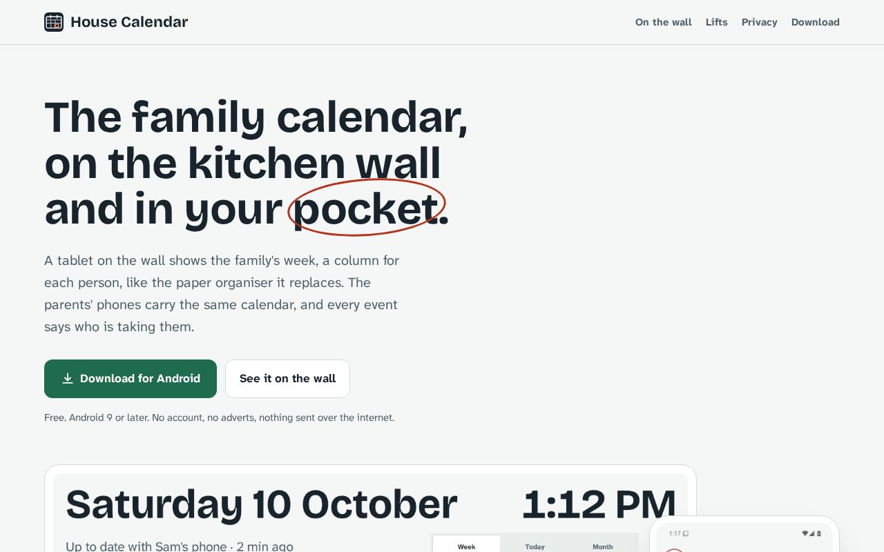 Preview of House Calendar