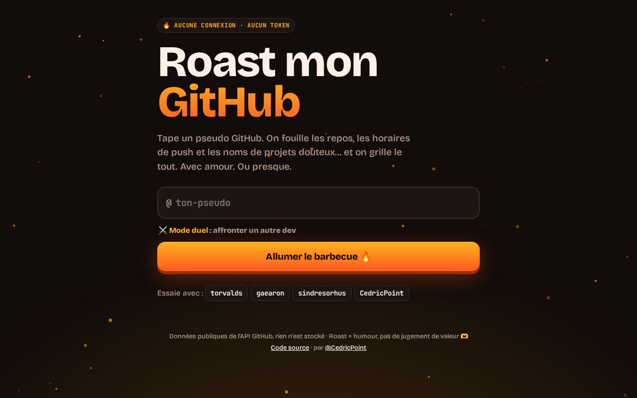 Preview of Roast Mon Github