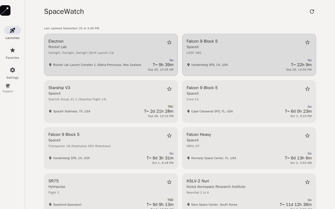Preview of Spacewatch Web