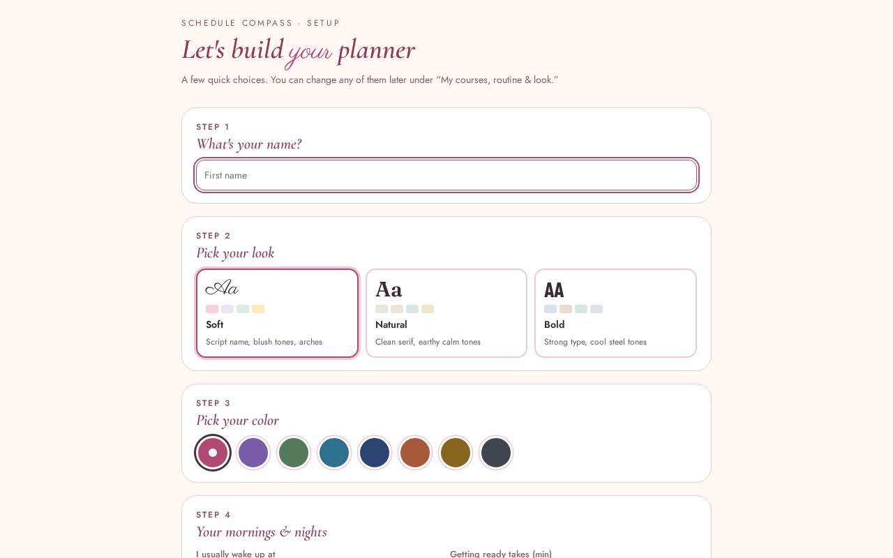 Preview of Schedule Compass