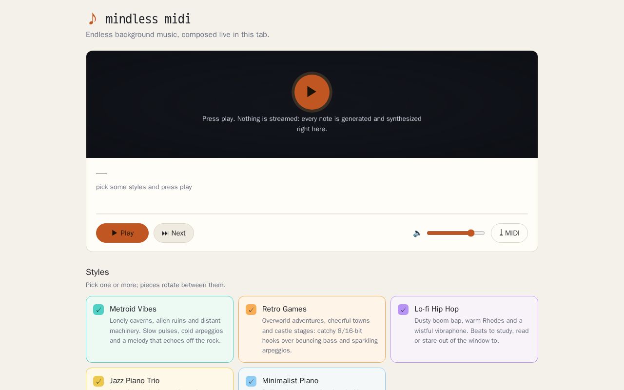 Preview of Mindless Midi