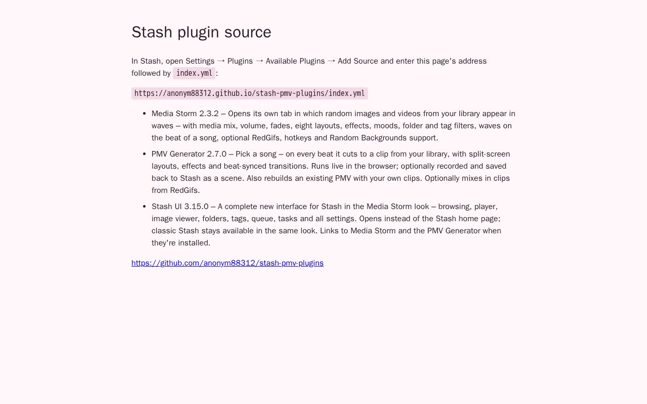 Preview of Stash Pmv Plugins