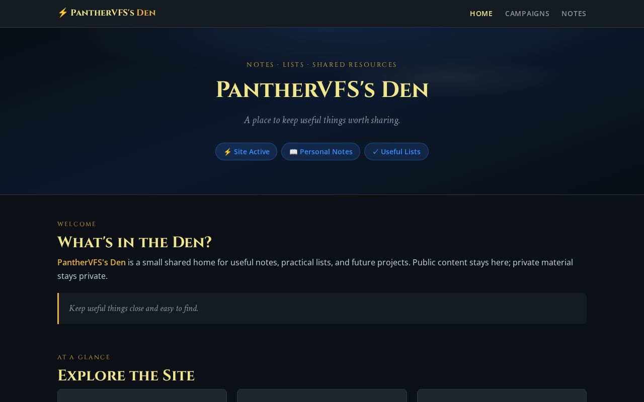 Preview of Panthervfs Den