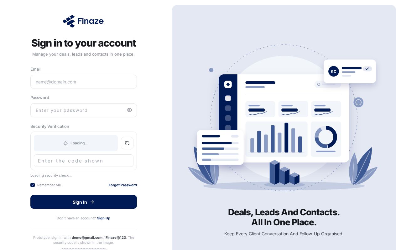 Preview of Finaze Crm Design