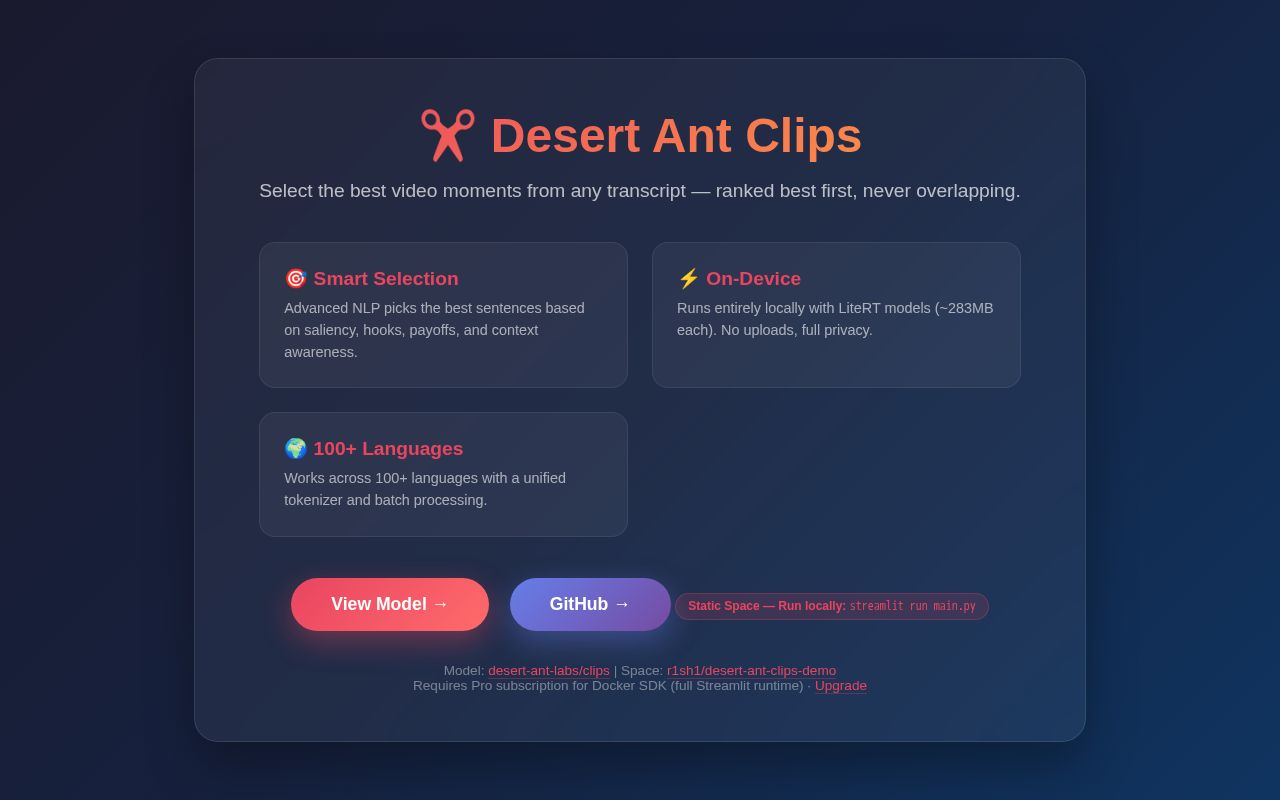 Preview of Desert Ant Clips Demo