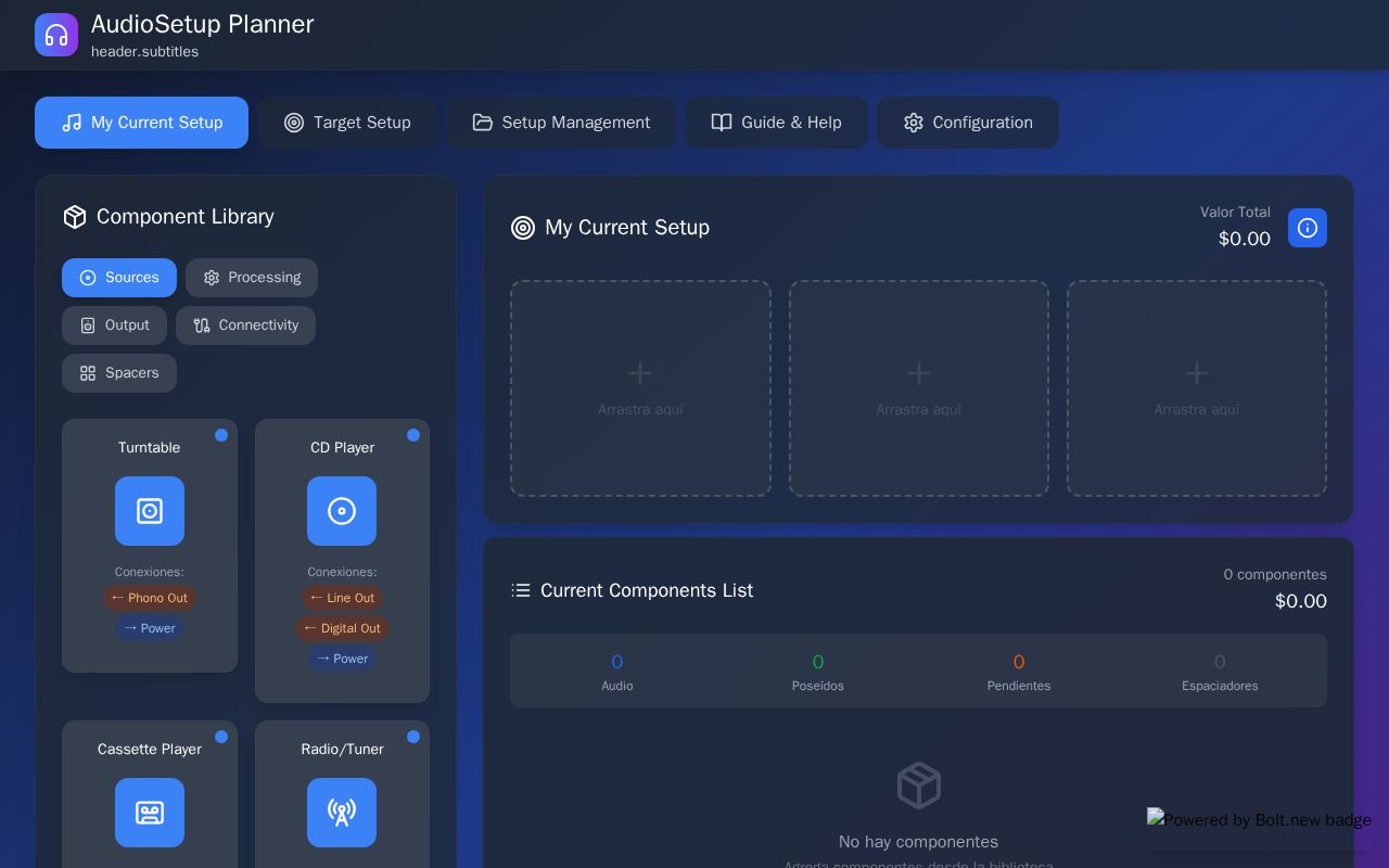 Preview of AudioSetup Planner