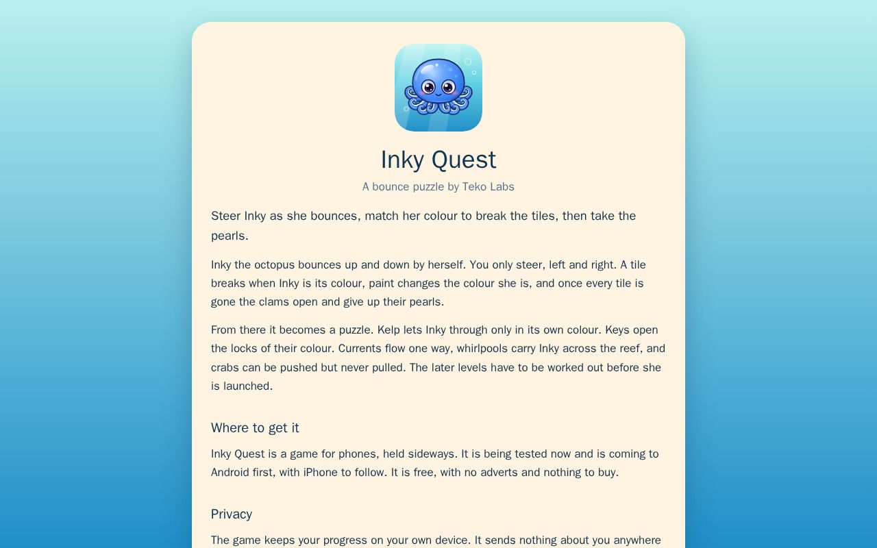 Preview of Inky Quest