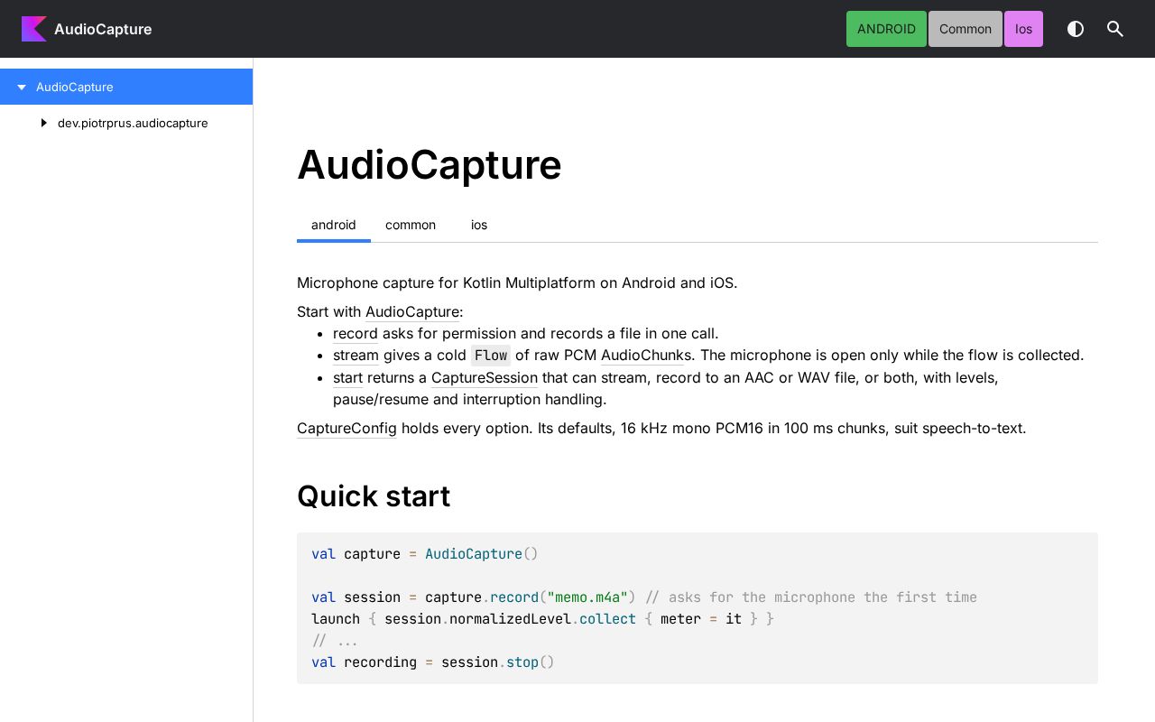 Preview of AudioCapture