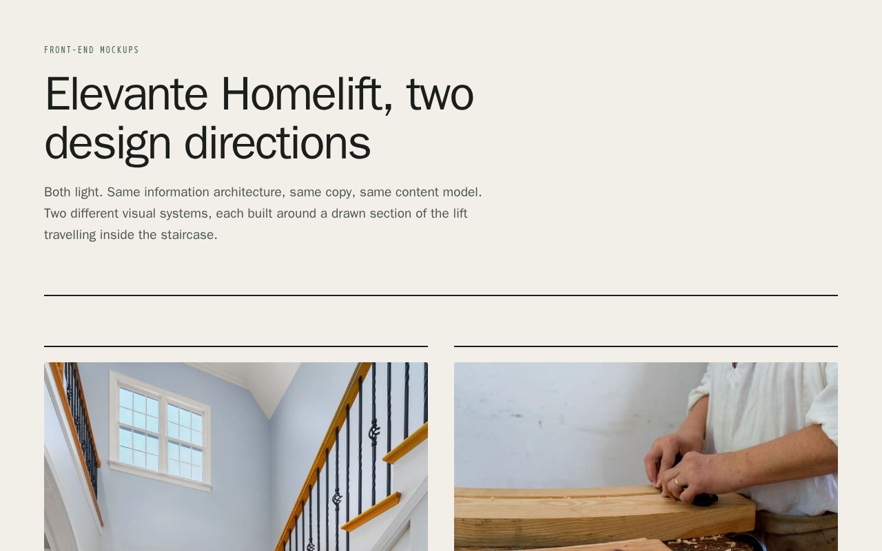 Preview of Elevante Homelift Mockups