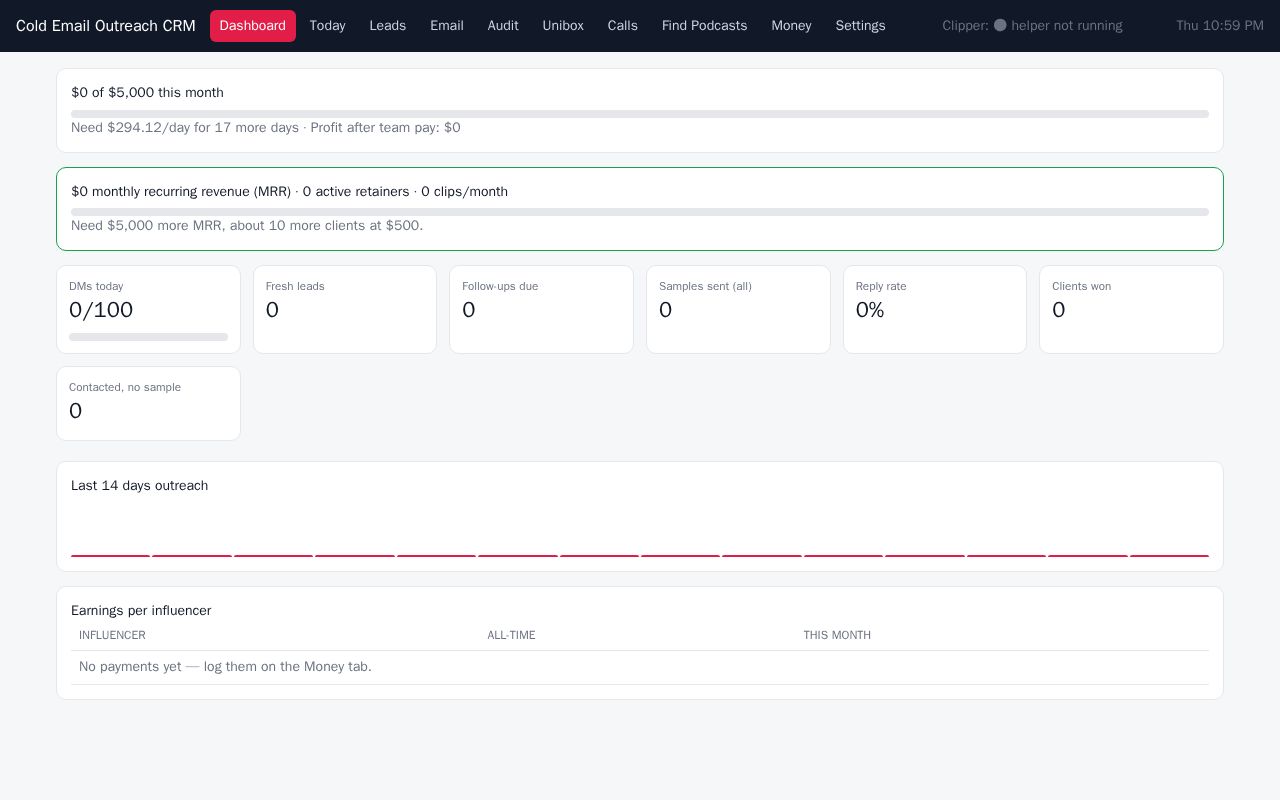 Preview of Cold Email Outreach Crm