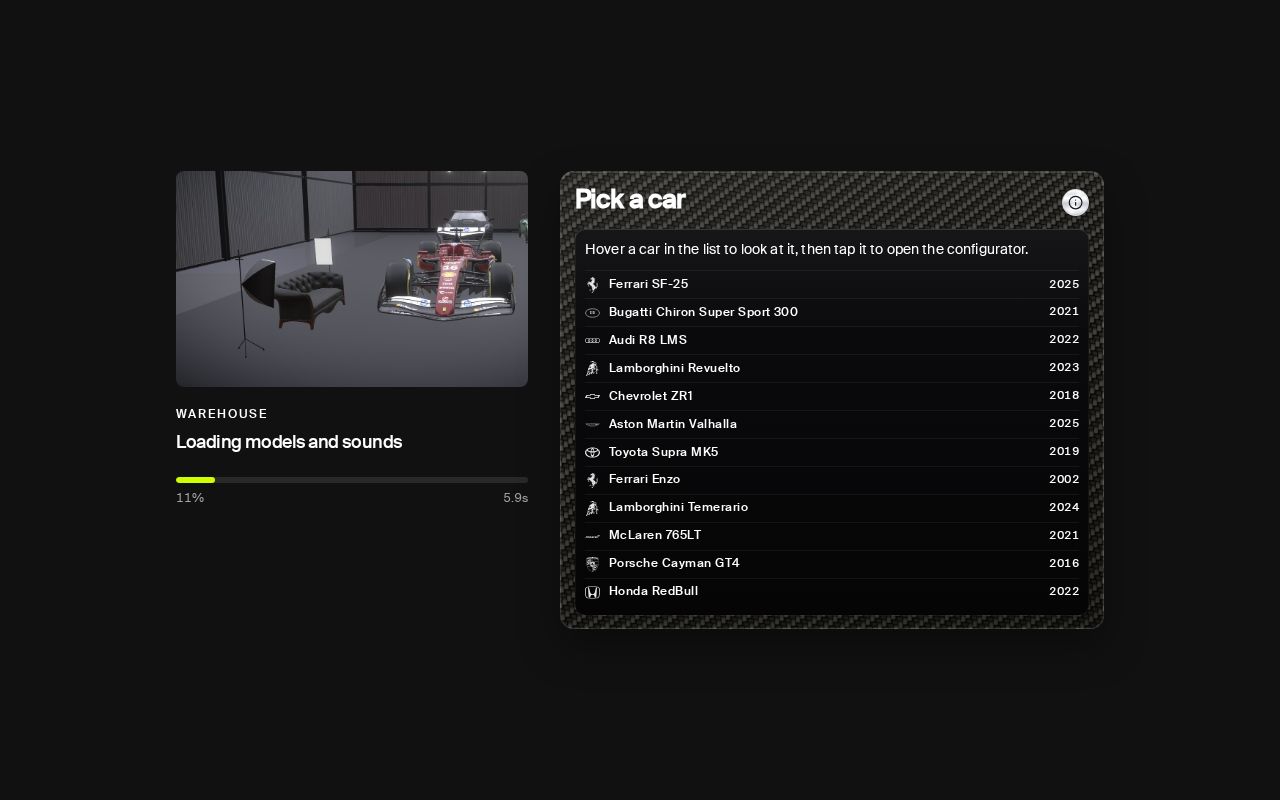 Preview of Supercar Threejs Astra Configurator