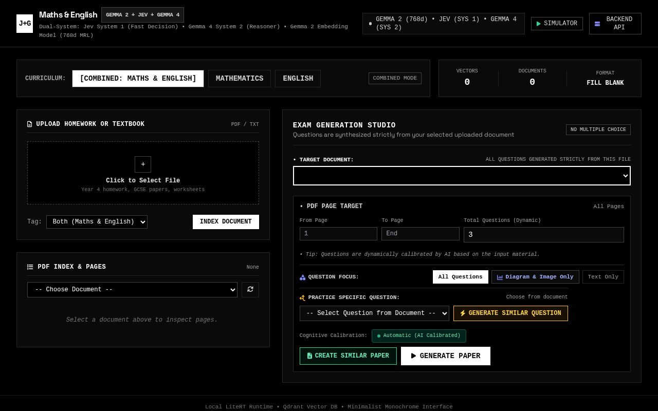 Preview of Exam Generator Gemma