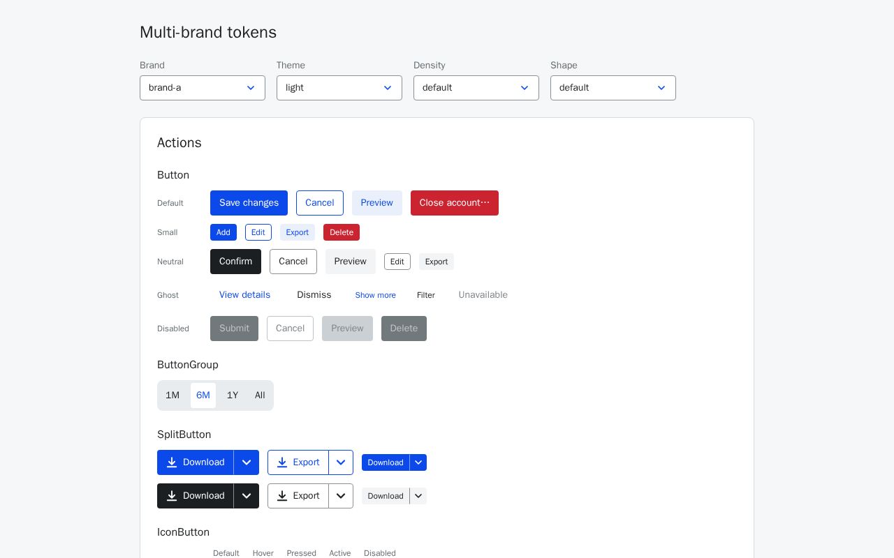 Preview of Multi-brand tokens demo