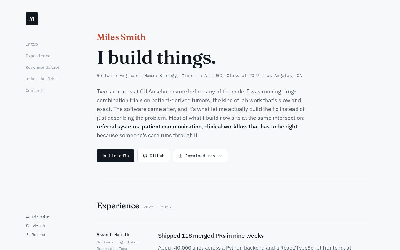 Preview of Milessmi Github Io