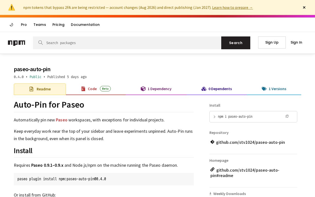 Preview of Paseo Auto Pin