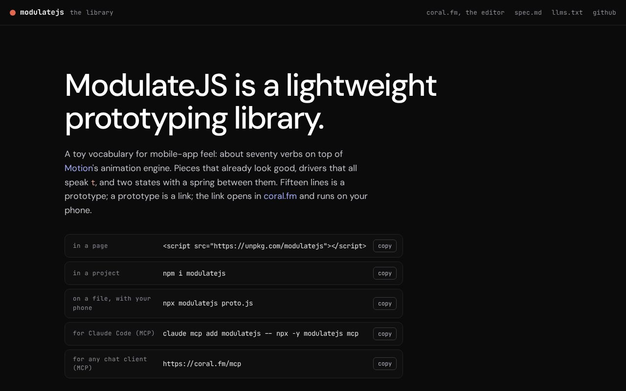 Preview of Modulatejs