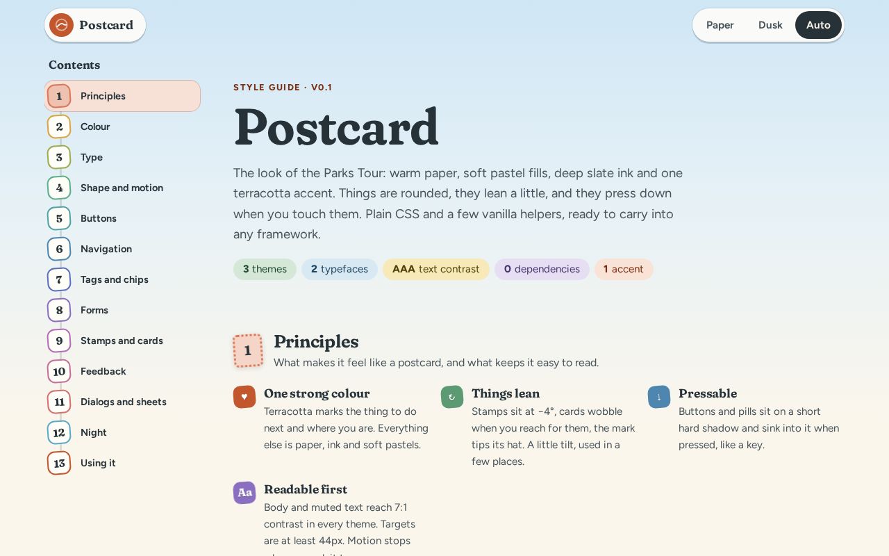 Preview of Postcard Styleguide