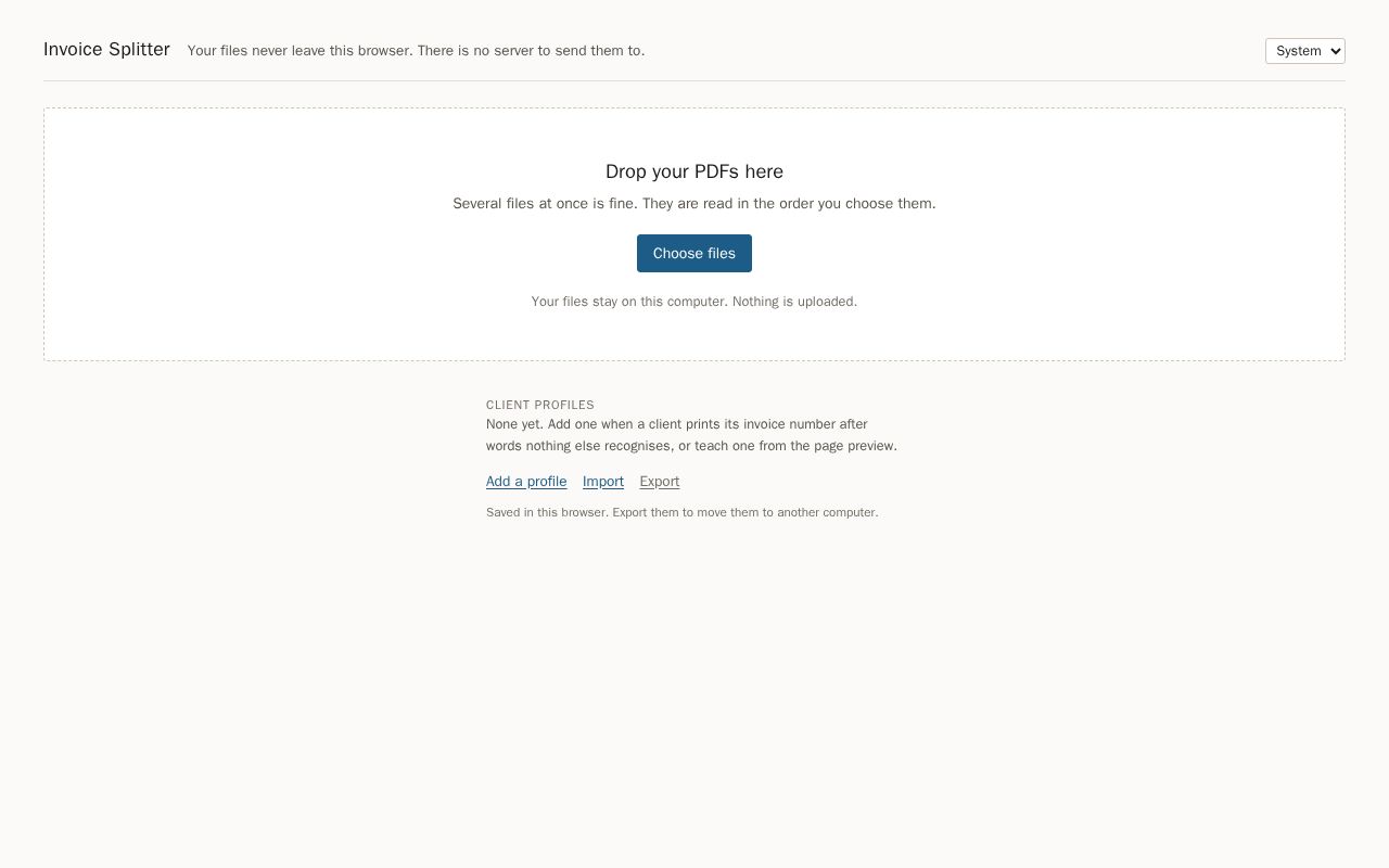Preview of Invoice Parser