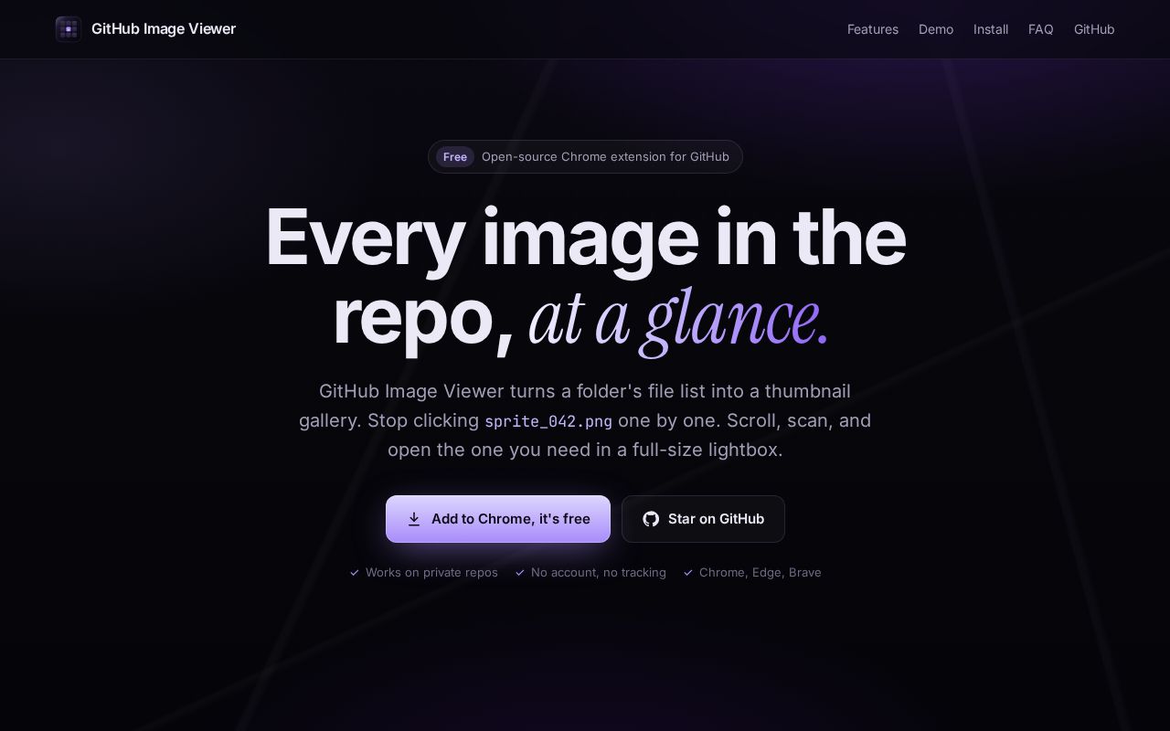 Preview of Github Image Viewer