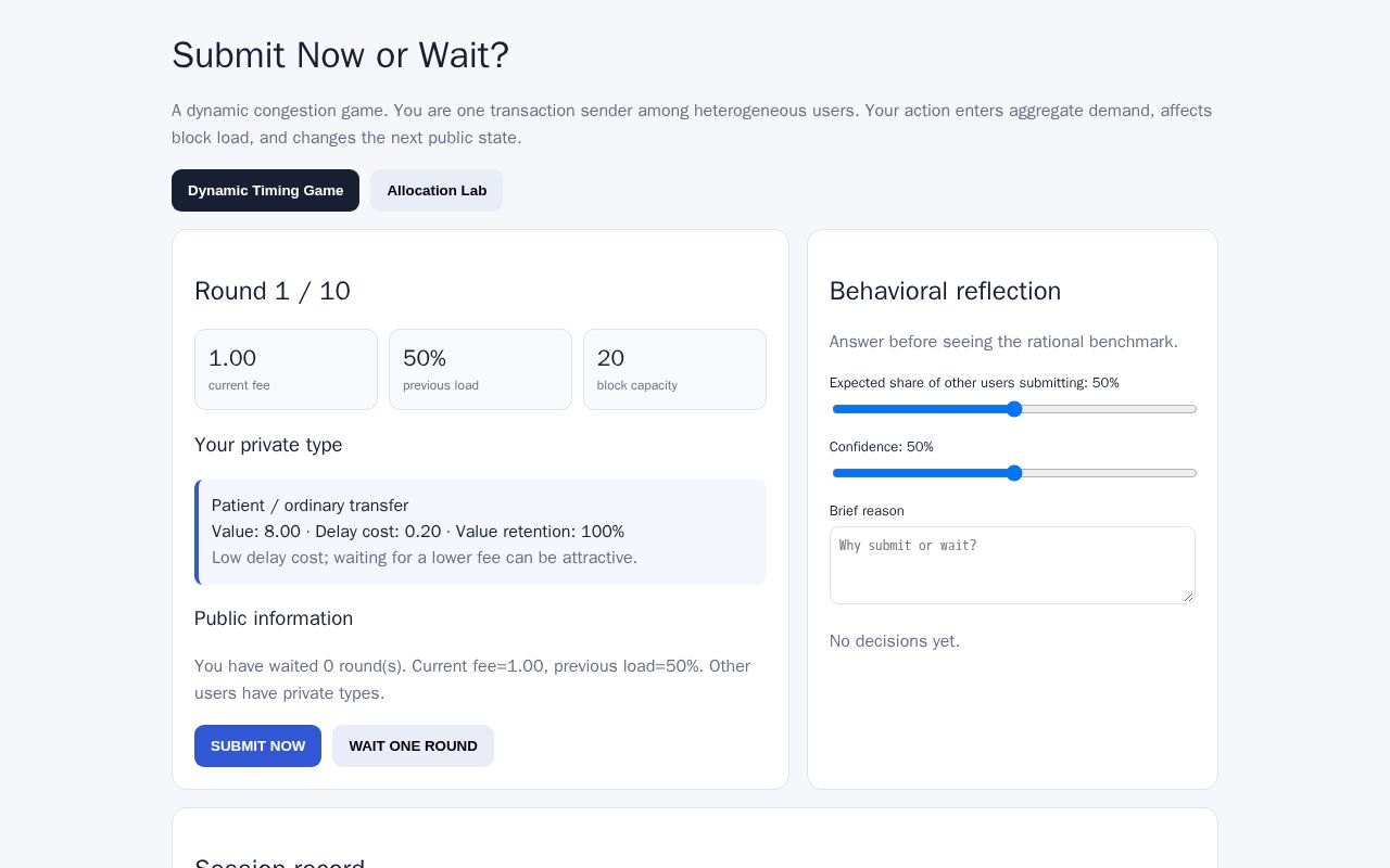 Preview of Fee Coordination Game