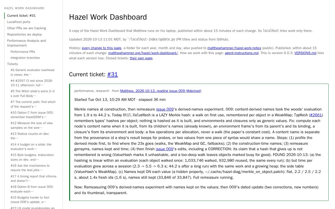 Preview of Hazel Work Notes