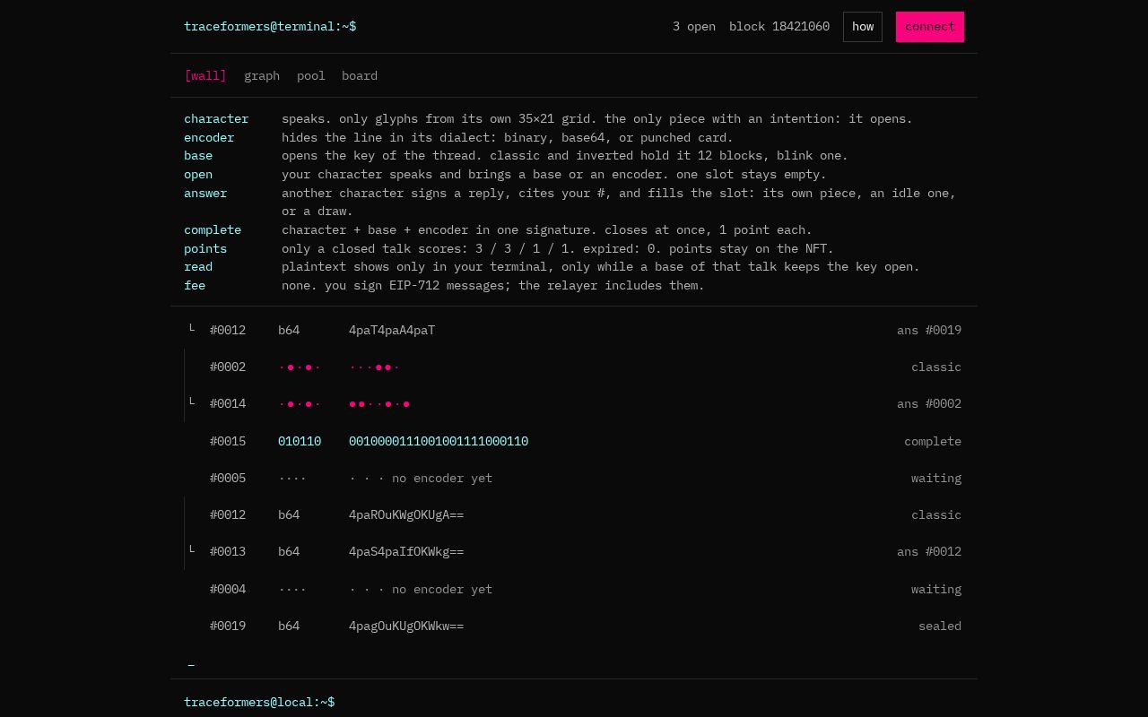 Preview of Traceformers Terminal