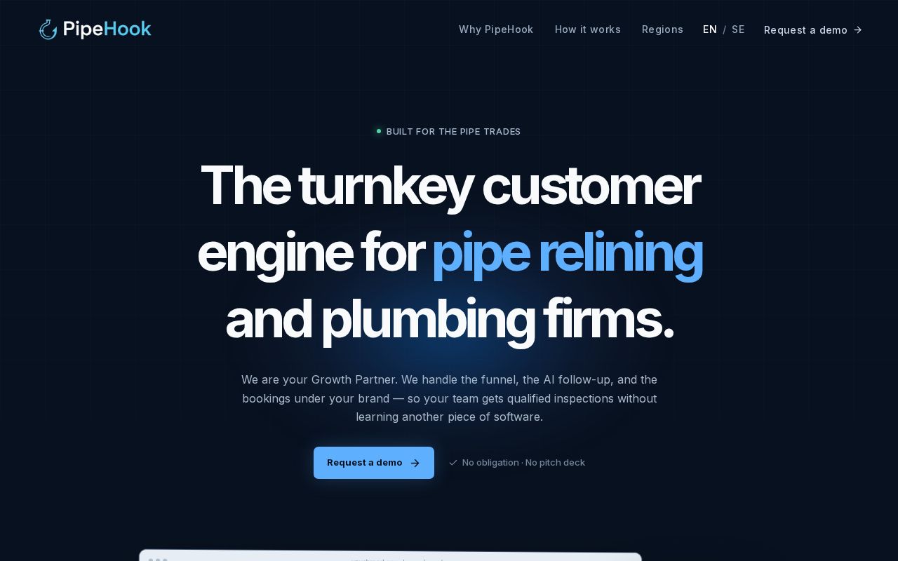 Preview of Pipehook Website