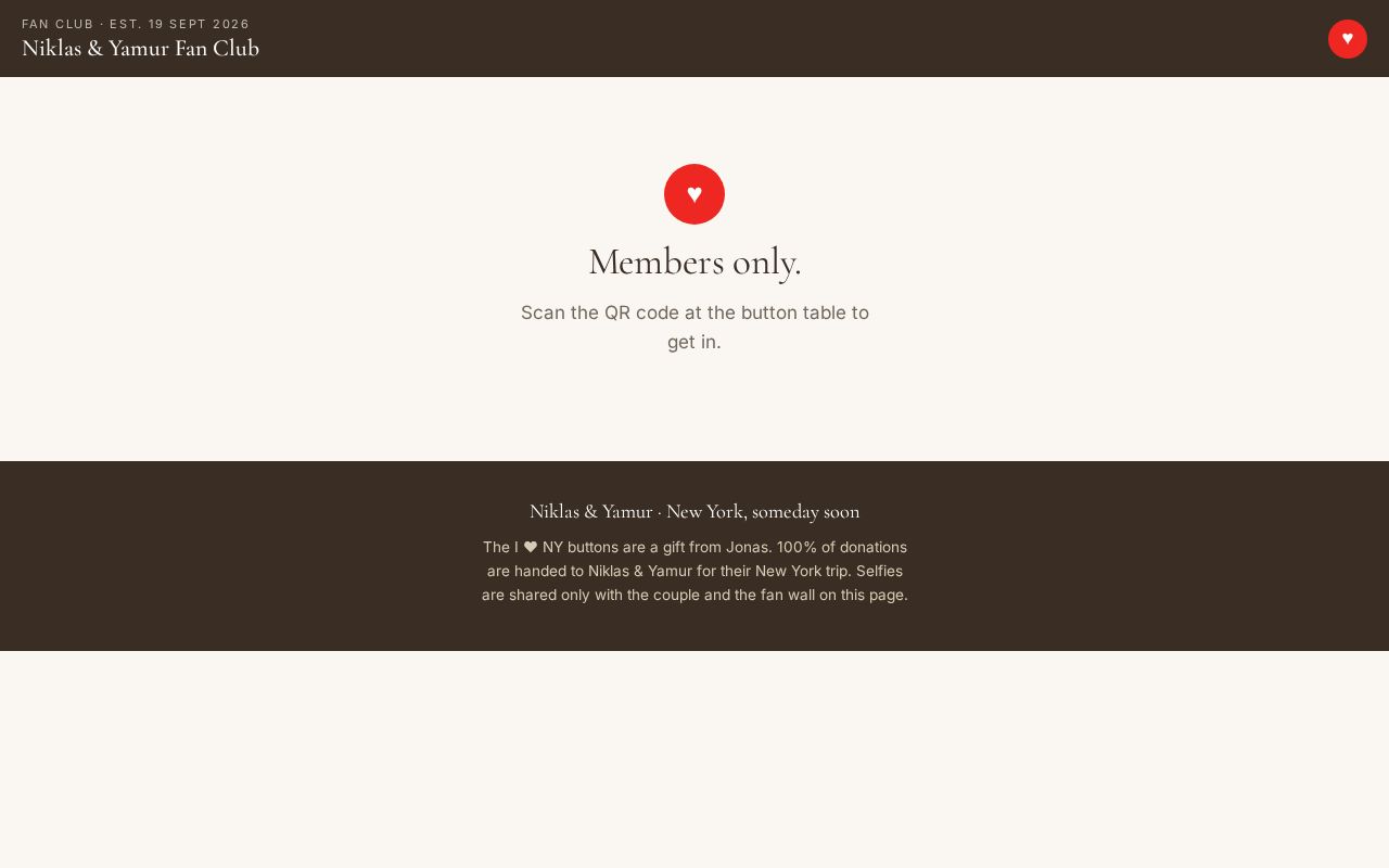 Preview of Wedding fan club page