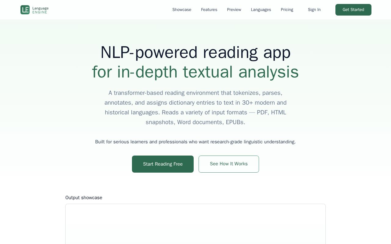 Preview of Language Engine