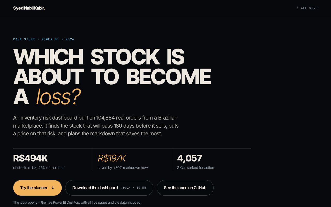 Preview of Inventory Risk Dashboard