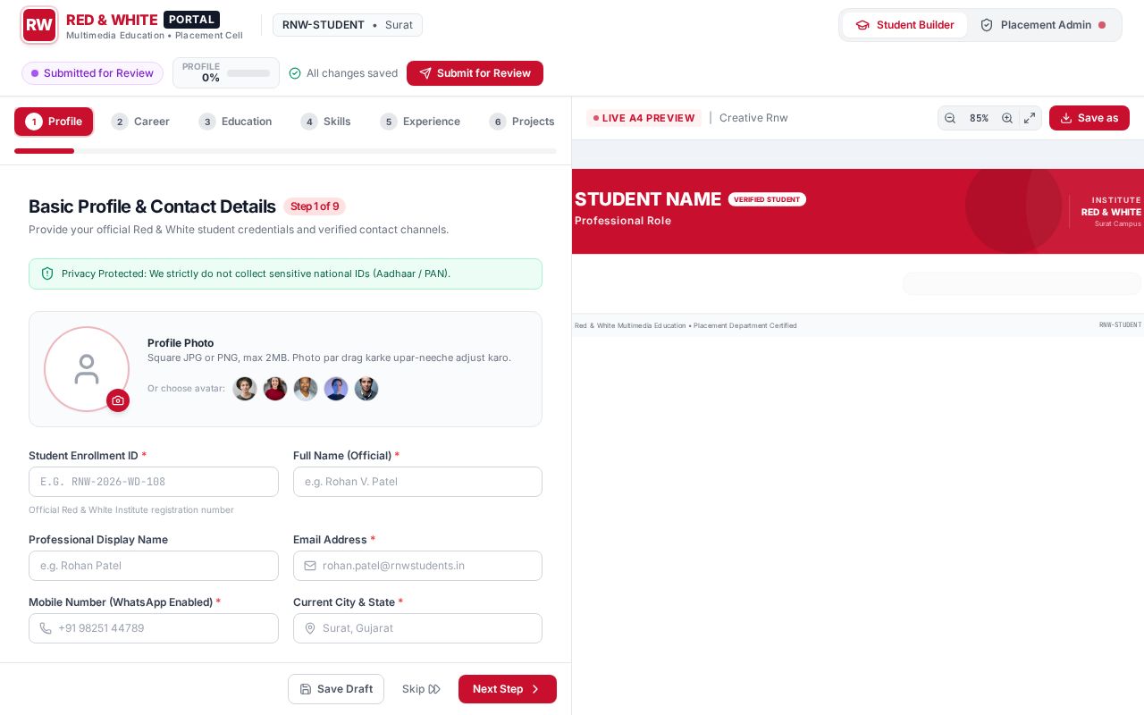 Preview of Rw Resume Builder