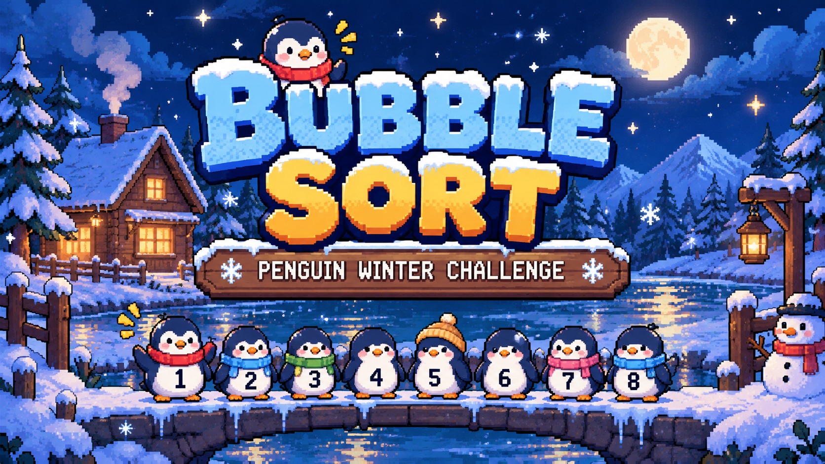 Preview of Bubble Sort: Penguin Winter Challenge