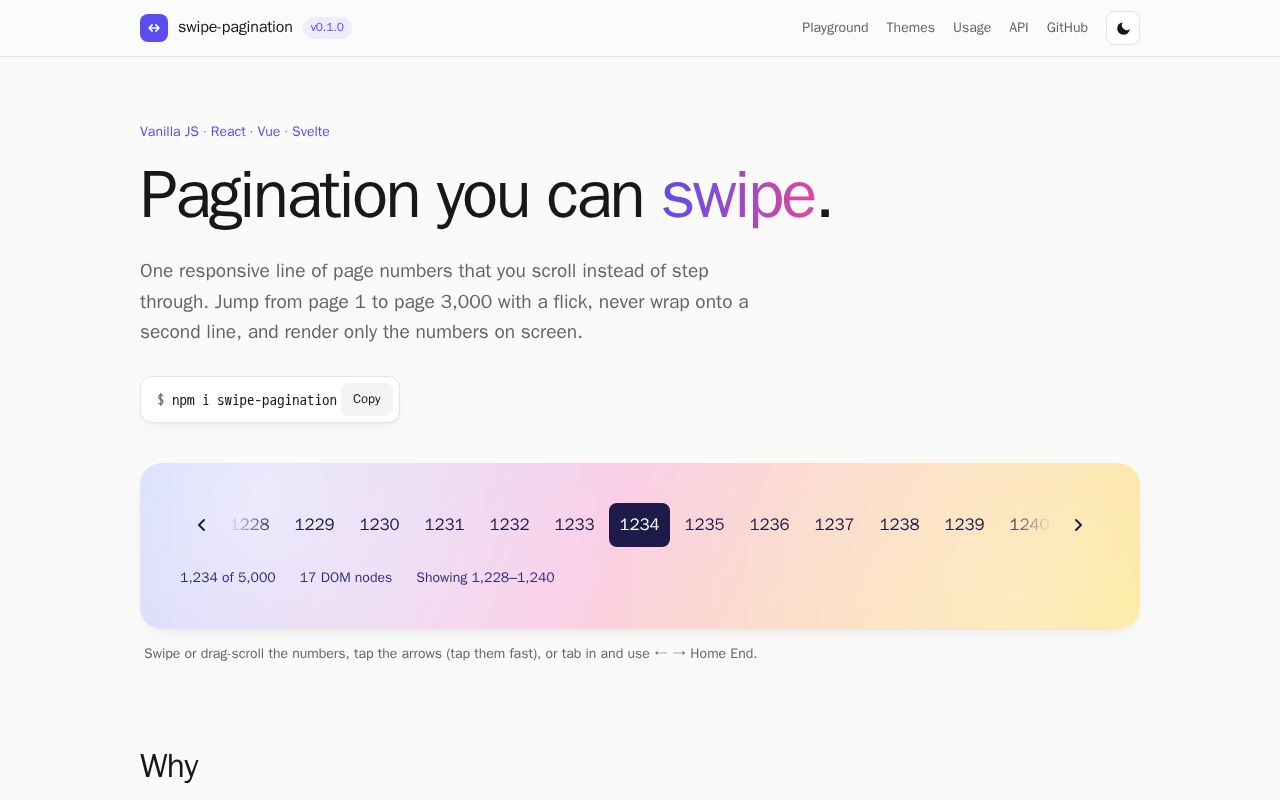 Preview of Swipe Pagination
