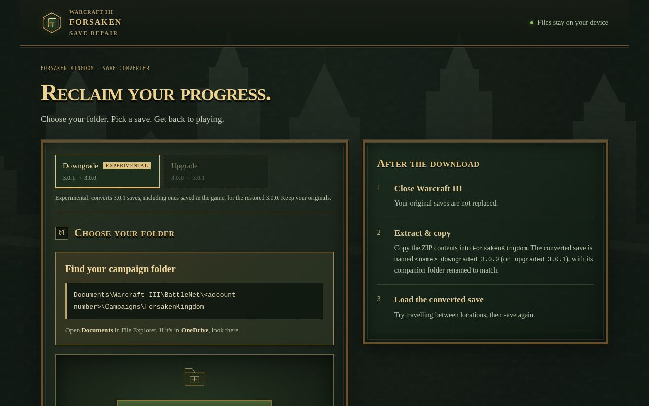 Preview of Forsaken Save Repair
