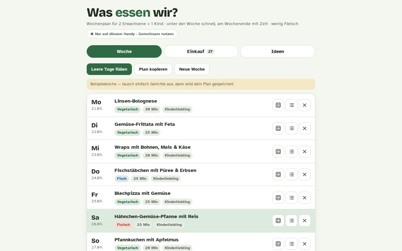 Preview of Essensplan