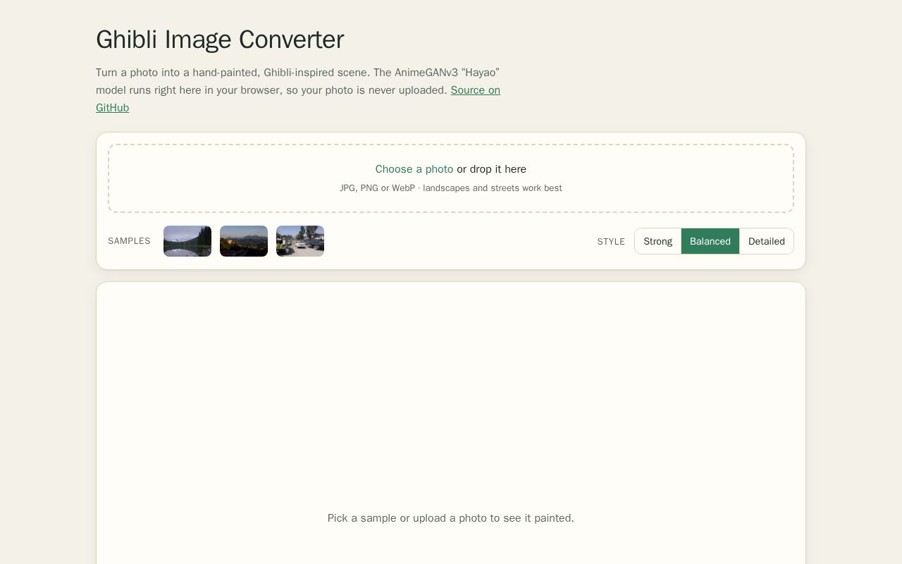 Preview of Ghibli Image Converter