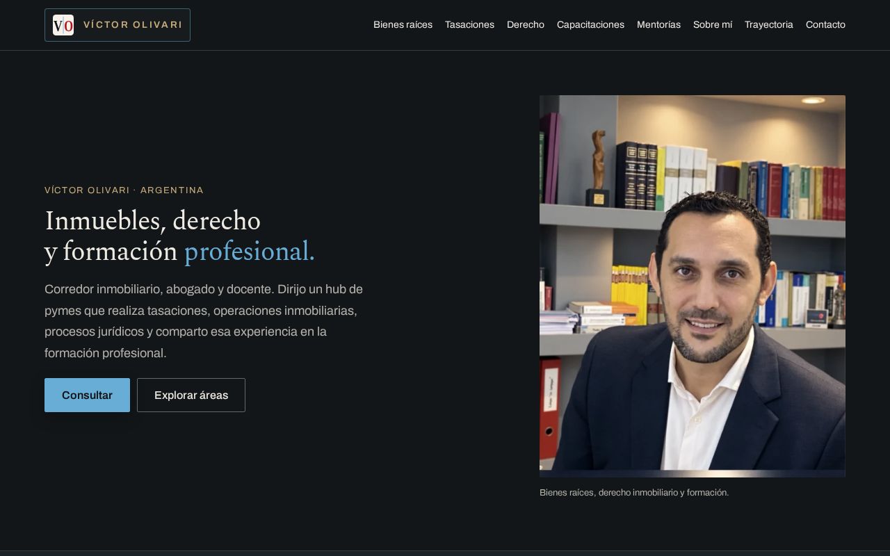 Preview of Sitio de Víctor Olivari — corredor inmobiliario y abogado, Resistencia, Chaco